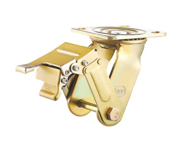 Swivel (metal) wheel brake color zinc plated bracket code